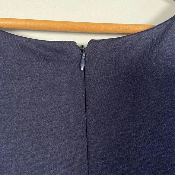 Hutch Color Block Fit & Flare Midi Dress Size 12 Sheath Navy Blue Green Preppy - Picture 6 of 13